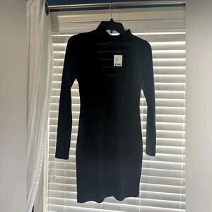 Urban outfitters black knit low cut dress NwT